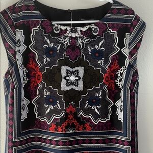 Banana Republic Black and Purple Floral Geometric dress